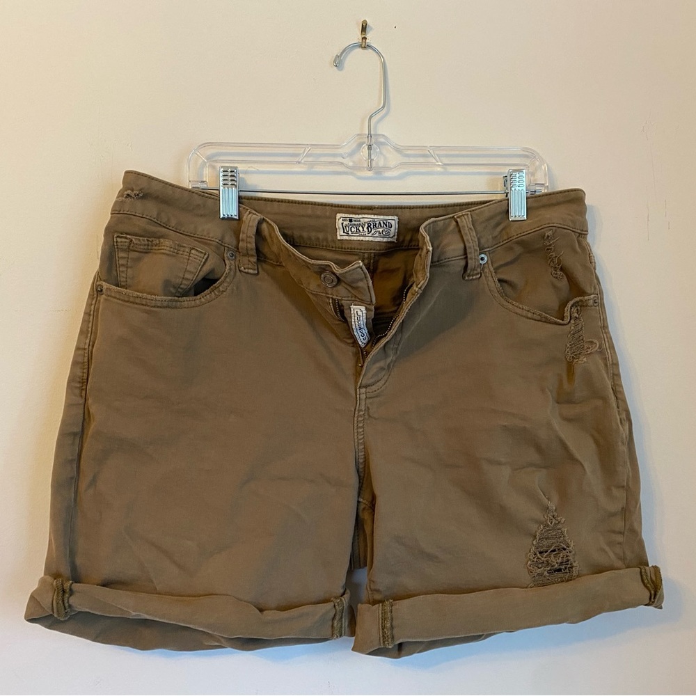 Lucky Brand Women's Size Plus Mid Rise Georgia Roll Up Jean Short in Reyes